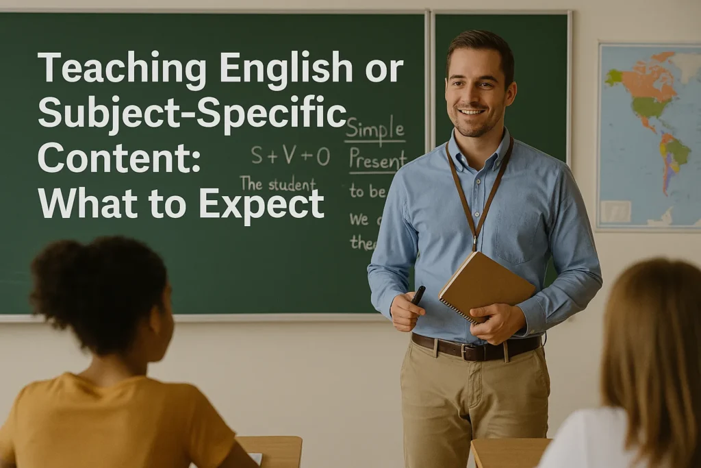 Teaching English or Subject-Specific Content: What to Expect
