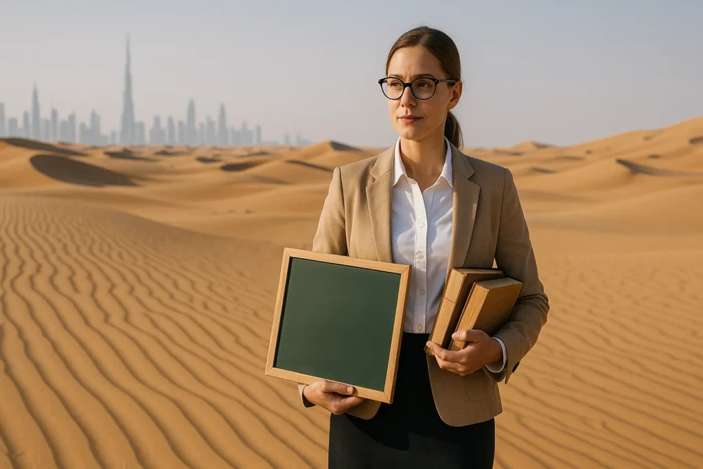 Teacher in UAE desert